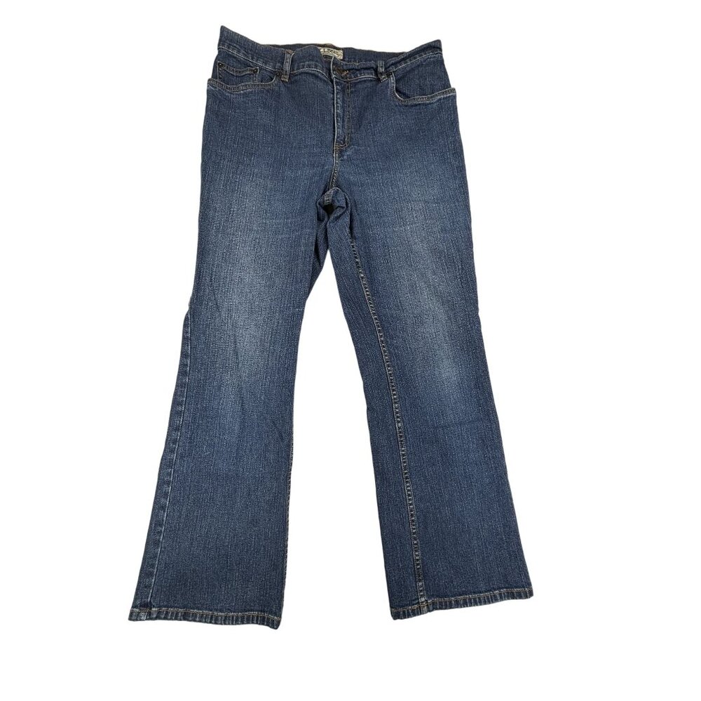 L.L. Bean Classic Fit Straight Leg Jeans Womens 16 Reg Blue Denim